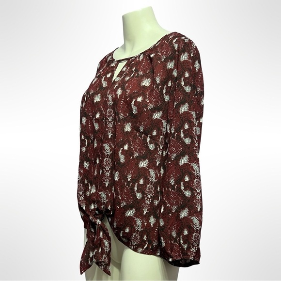 West K Burgundy Snake Skin Print Blouse - Picture 4 of 7